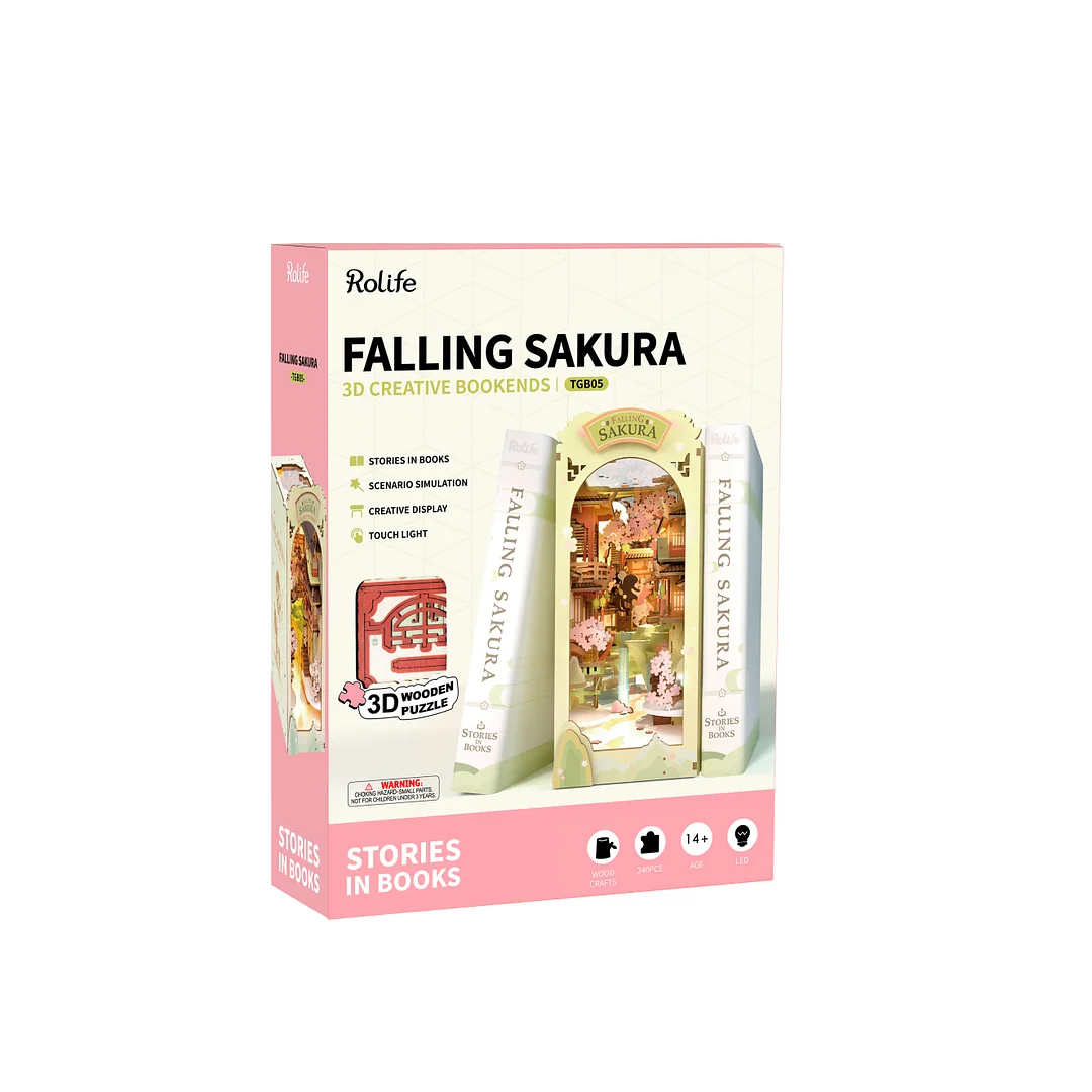 Rolife Falling Sakura DIY Book Nook Shelf Insert TGB05 - Image 7