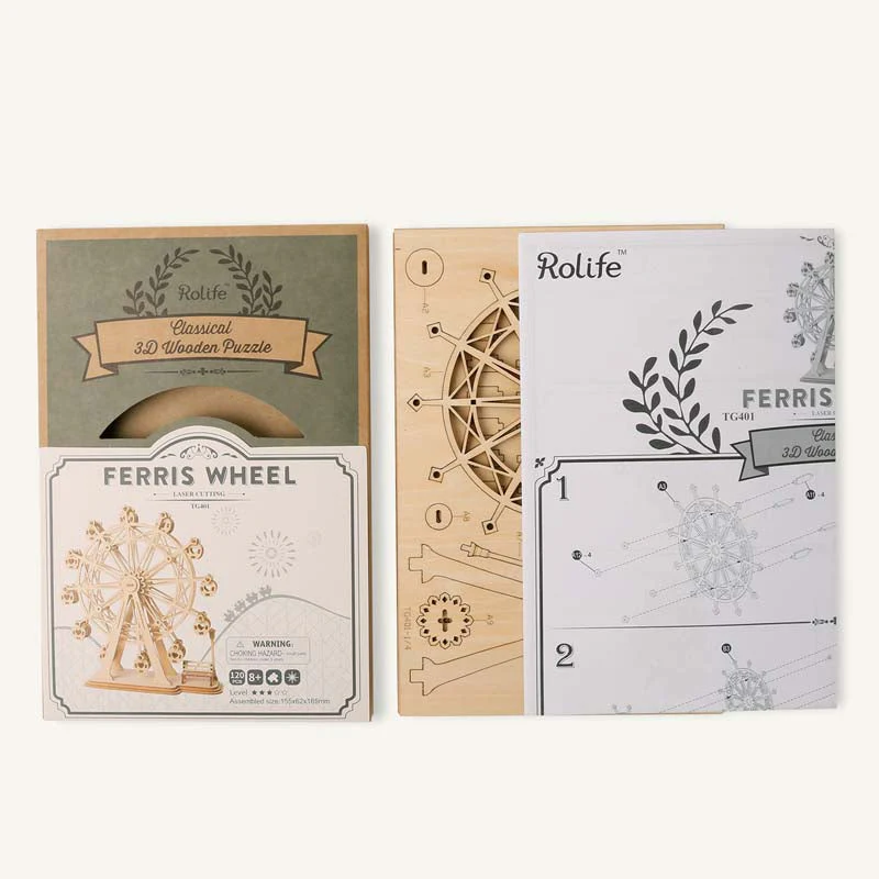 Rolife Ferris Wheel TG401 3D Wooden Puzzle - Image 2