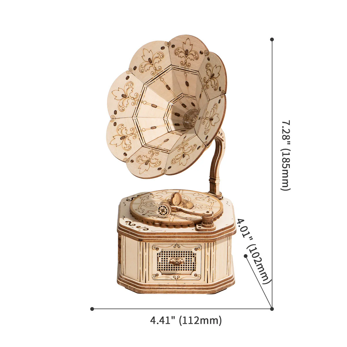 Rolife Gramophone Model 3D Wooden Puzzle TG408 - Image 3