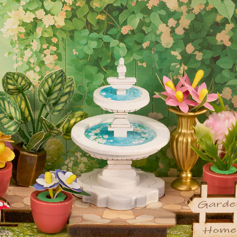 Rolife Green Fountain Garden DIY Miniature House DS049 - Image 4