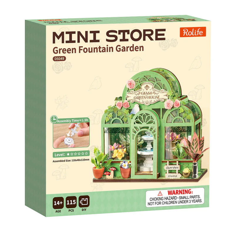 Rolife Green Fountain Garden DIY Miniature House DS049 - Image 6