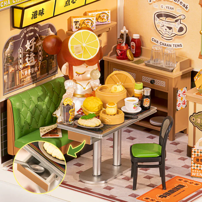 Rolife Hong Kong Bites Cafe DIY Miniature House DW021 - Image 4