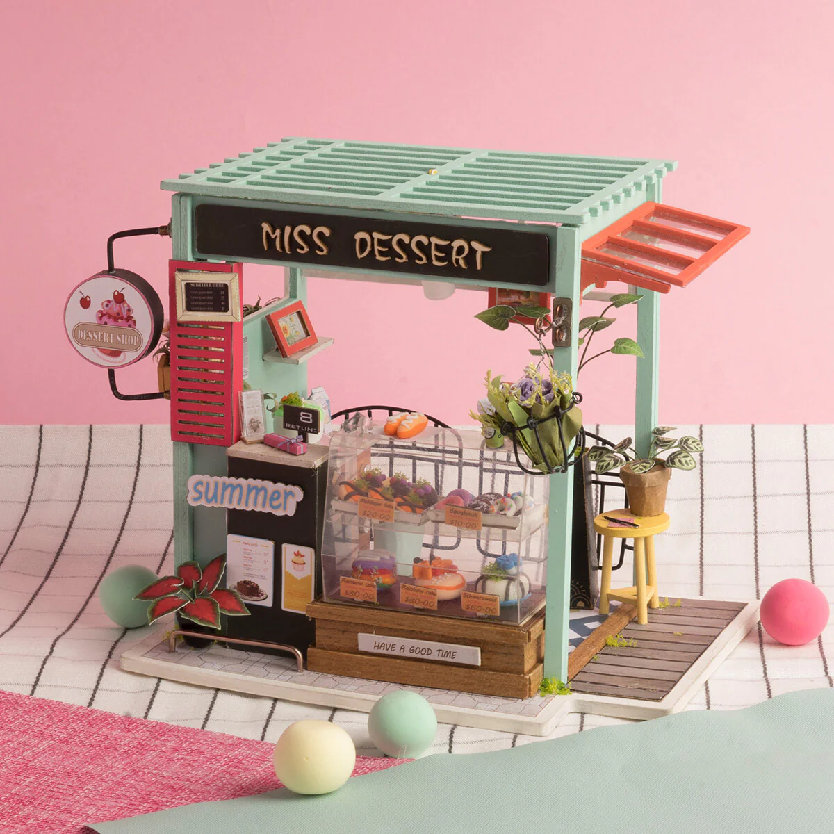 Rolife Ice Cream Station Dessert Shop DIY Miniature House DGM06 - Image 2