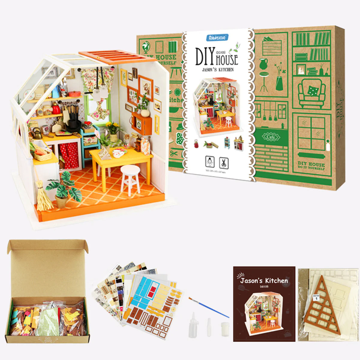 Rolife Jason's Kitchen Miniature Dollhouse Kit DG105 - Image 6
