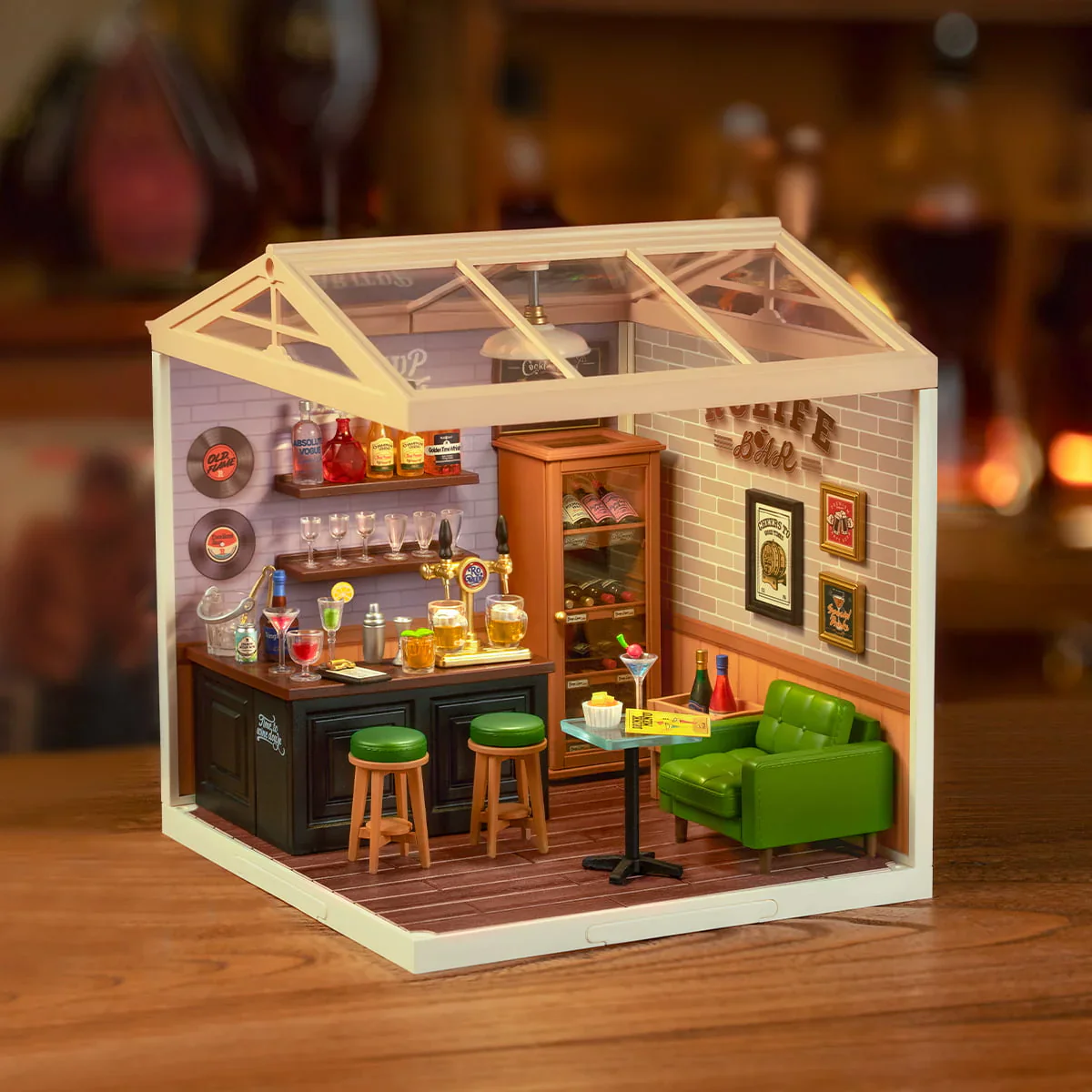 Rolife Leisurely Cheers Bar DIY Plastic Miniature House DW012 - Image 2