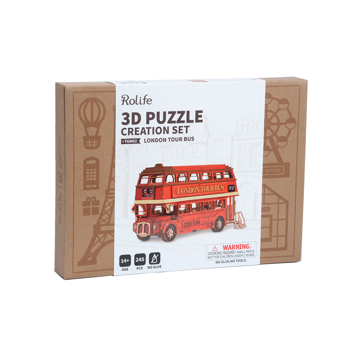 Rolife London Tour Bus 3D Wooden Puzzle TGM02 - Image 7