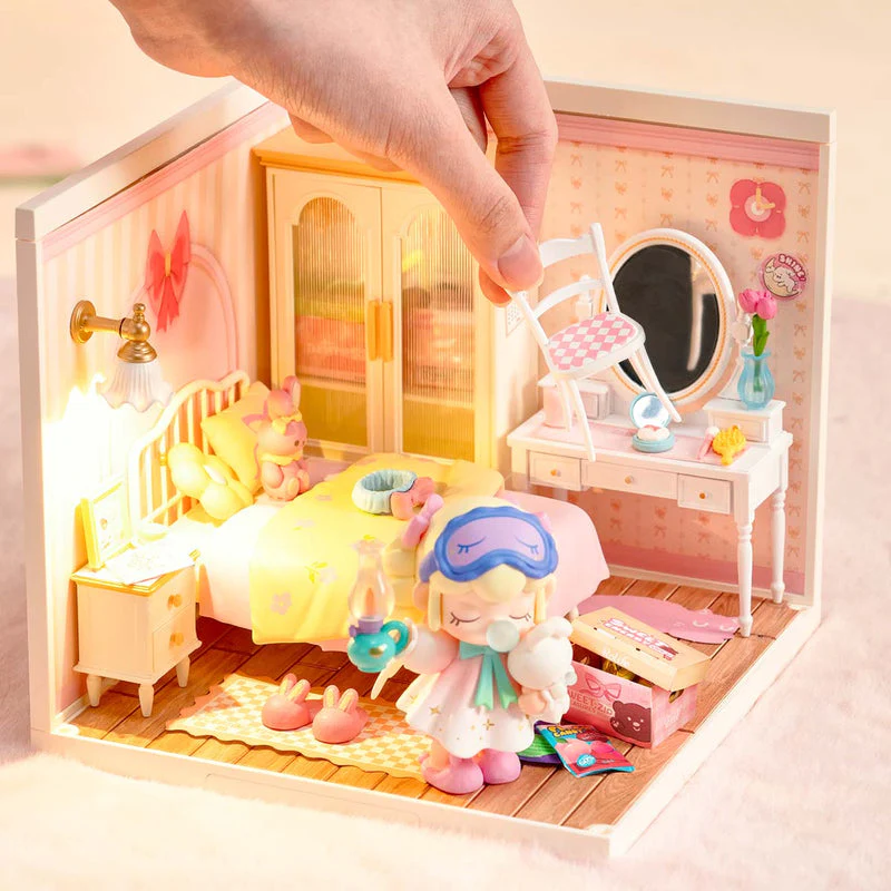 Rolife Lovely Pink Bedroom DIY Miniature House DW016 - Image 4