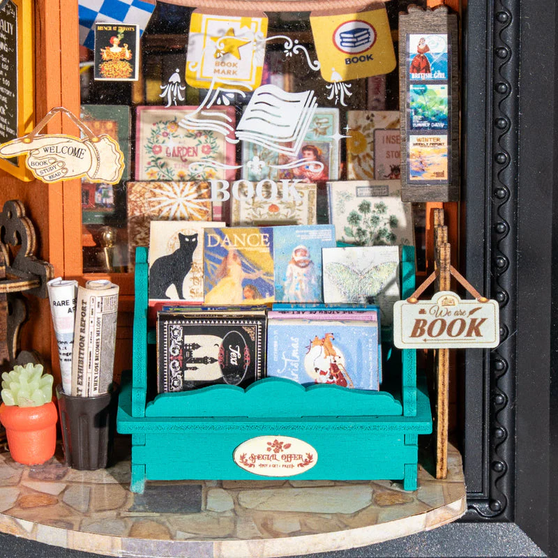 Rolife Old Times Bookstore 3D Wooden Puzzle DP004 - Image 3