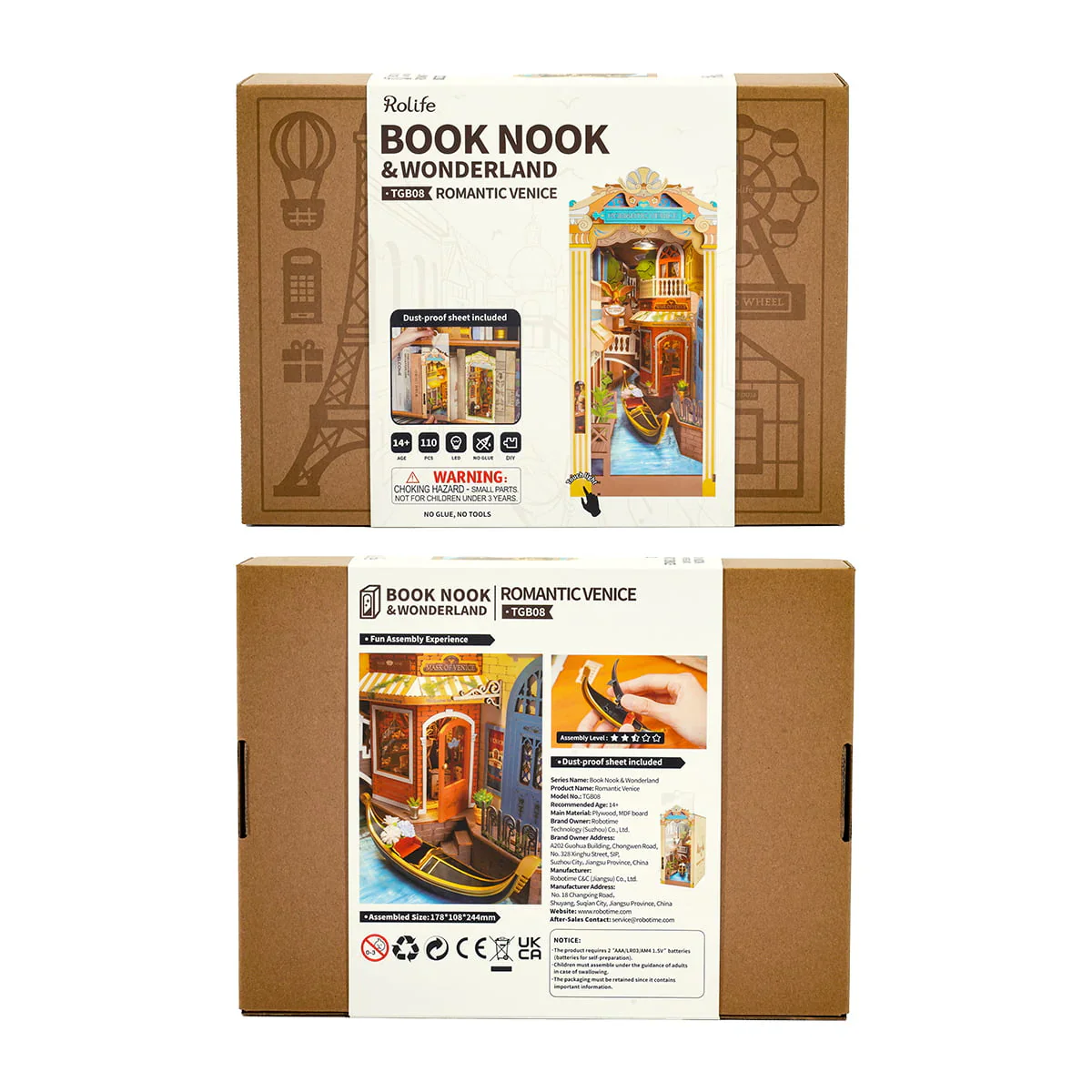 Rolife Romantic Venice DIY Book Nook Shelf Insert Kit TGB08 - Image 9