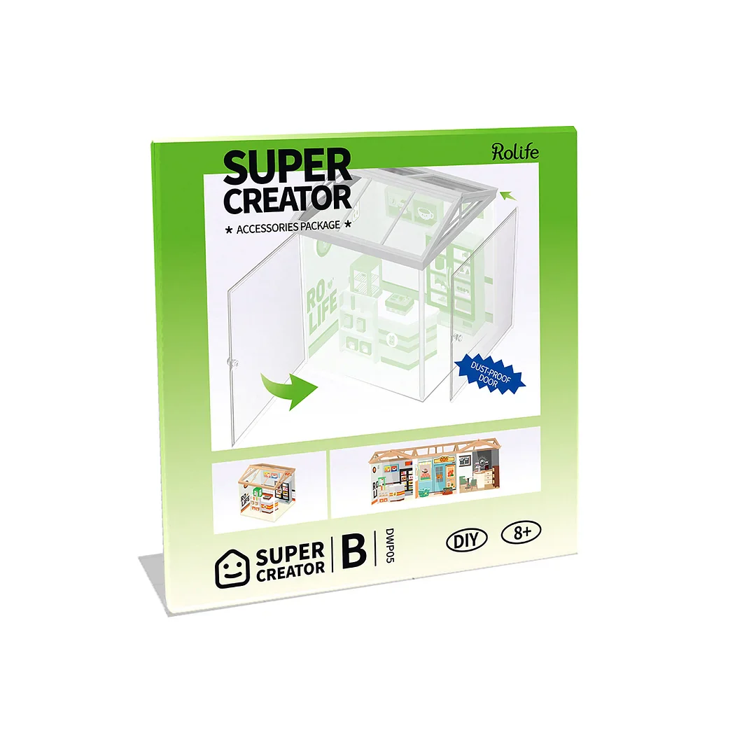 Rolife Roof and Dust-proof Door for Super Creator Plastic DIY Mini House - Image 2