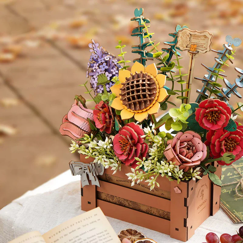 Rolife Rowood DIY Wooden Flower - Bloom Box DIY 3D Puzzle TW02H - Image 3