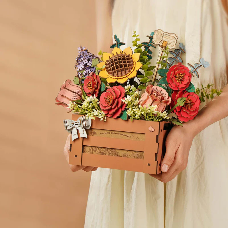 Rolife Rowood DIY Wooden Flower - Bloom Box DIY 3D Puzzle TW02H - Image 4