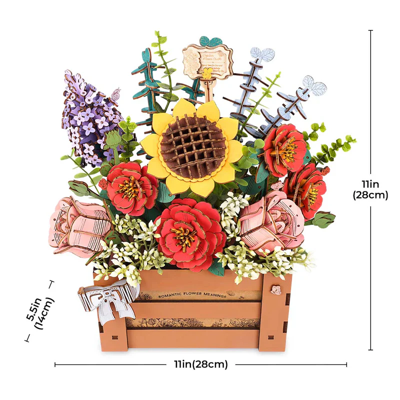 Rolife Rowood DIY Wooden Flower - Bloom Box DIY 3D Puzzle TW02H - Image 7