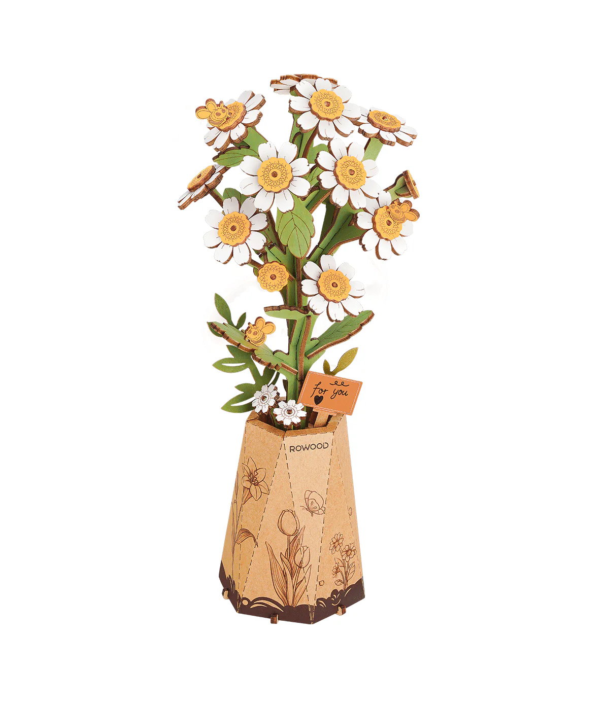 Rolife Rowood DIY Wooden Flower Chamomile 3D Wooden Puzzle TW061