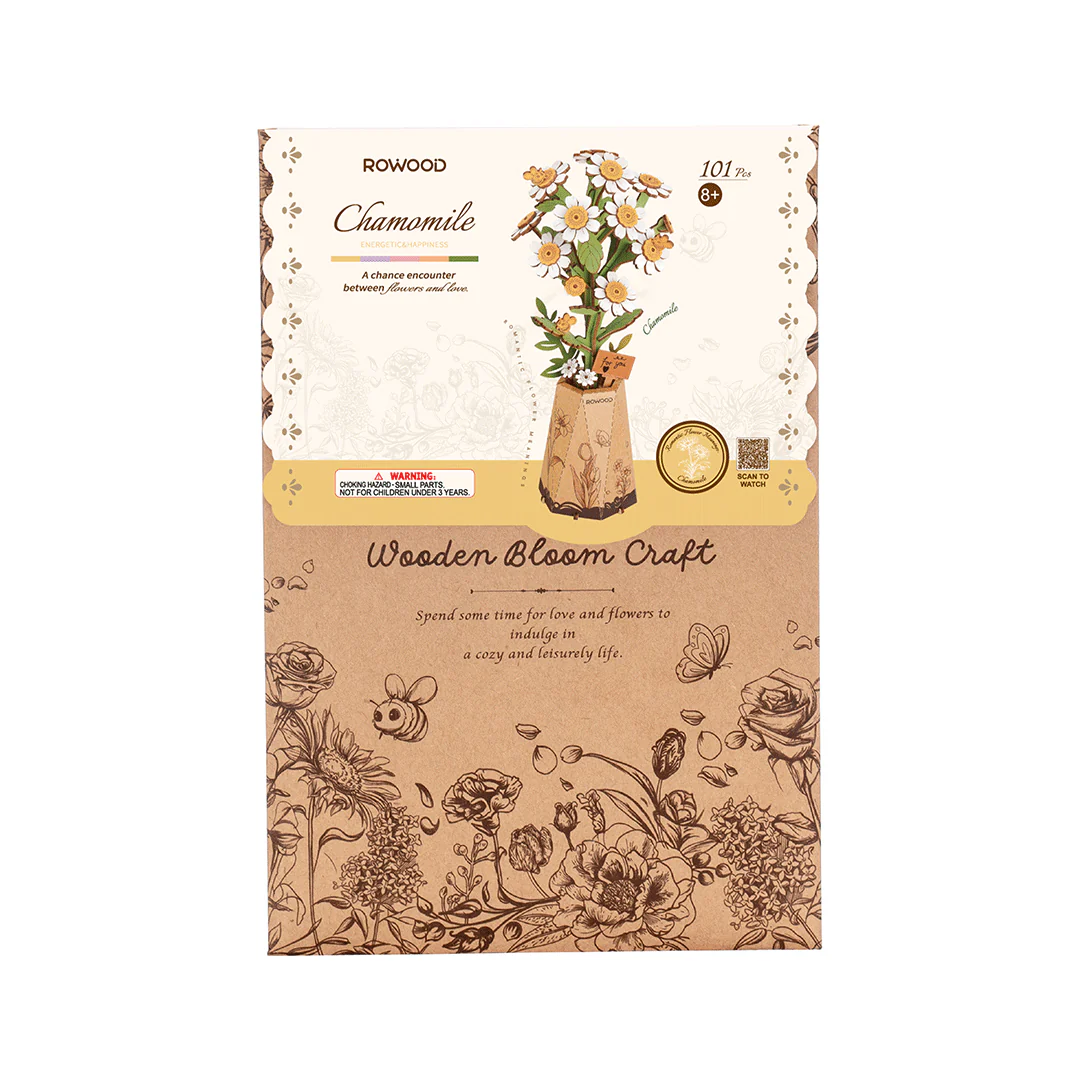 Rolife Rowood DIY Wooden Flower Chamomile 3D Wooden Puzzle TW061 - Image 3