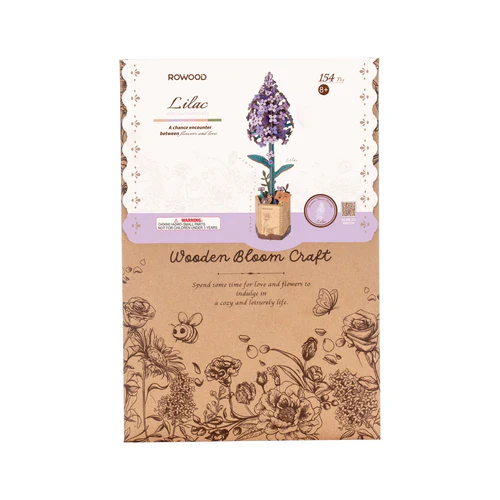 Rolife Rowood DIY Wooden Flower Lilac 3D Wooden Puzzle TW021 - Image 5