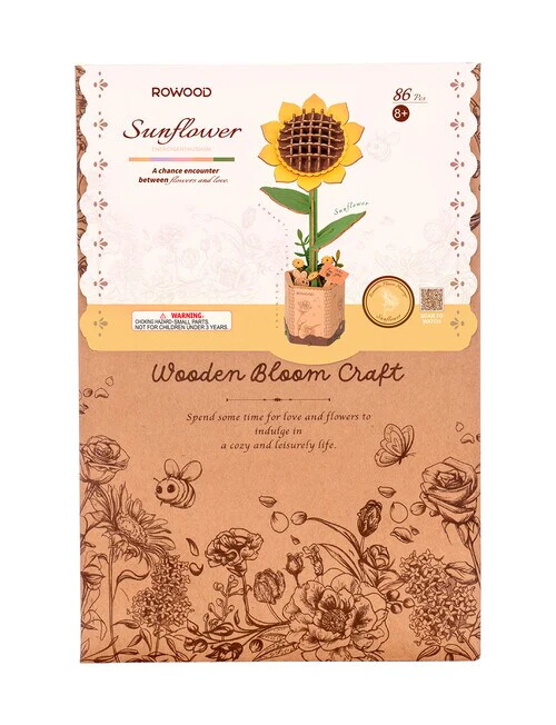 Rolife Rowood DIY Wooden Flower Sunflower 3D Wooden Puzzle TW011 - Image 4
