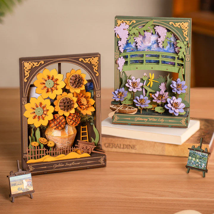 Rolife Rowood Golden Sunflower Wall Art 3D Wooden Puzzle TH002 - Image 5