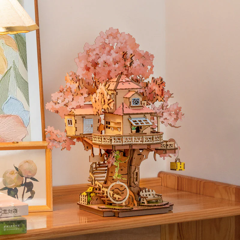Rolife Sakura Tree House DIY Wooden 3D Puzzle TGS04 - Image 5