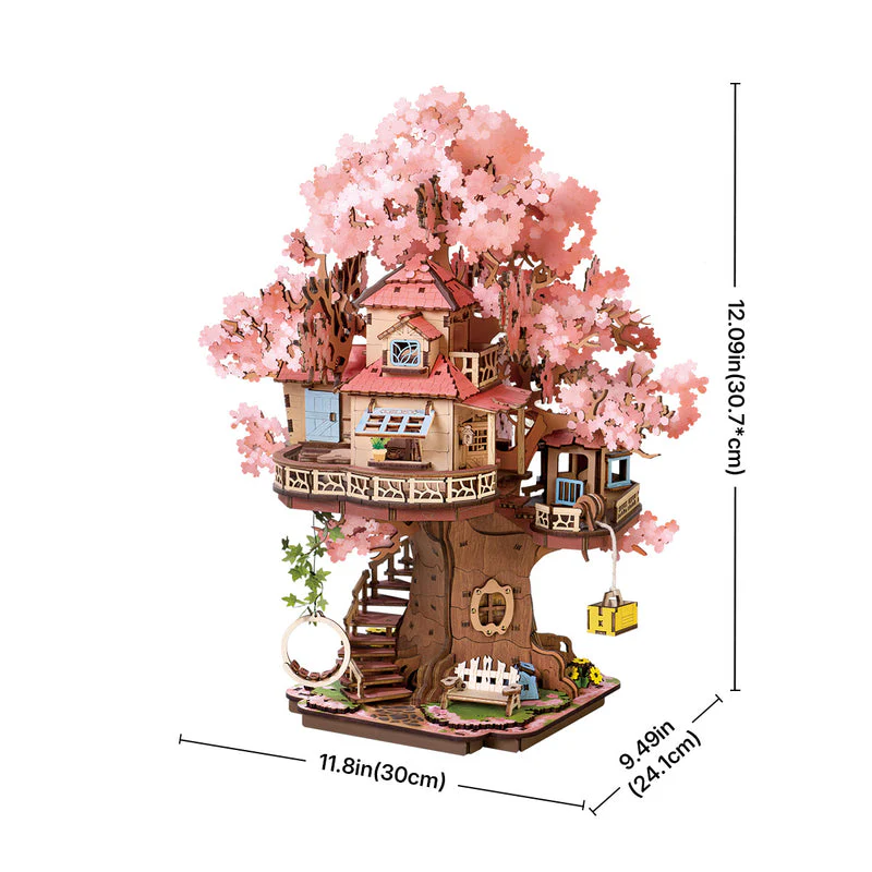Rolife Sakura Tree House DIY Wooden 3D Puzzle TGS04 - Image 6