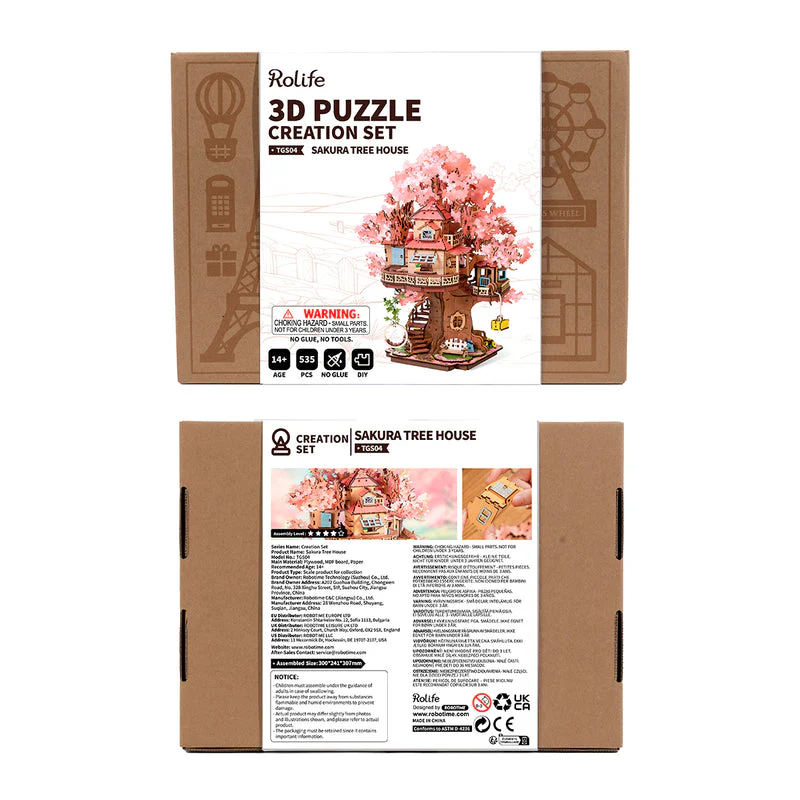 Rolife Sakura Tree House DIY Wooden 3D Puzzle TGS04 - Image 7
