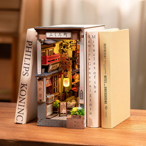 Rolife Sakura Wine Alley DIY Book Nook Shelf Insert Kit TGB11 - Image 4