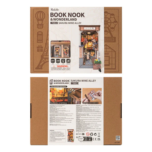 Rolife Sakura Wine Alley DIY Book Nook Shelf Insert Kit TGB11 - Image 7