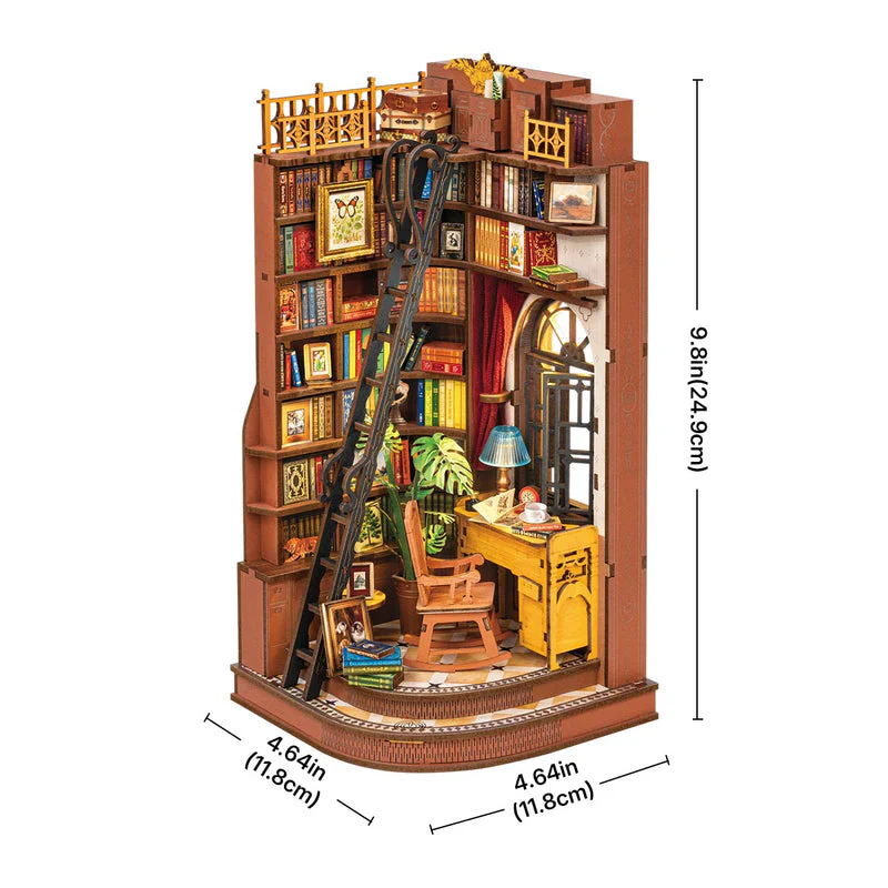 Rolife Silent Corner Study DIY Book Nook Shelf Insert TGE02 - Image 6