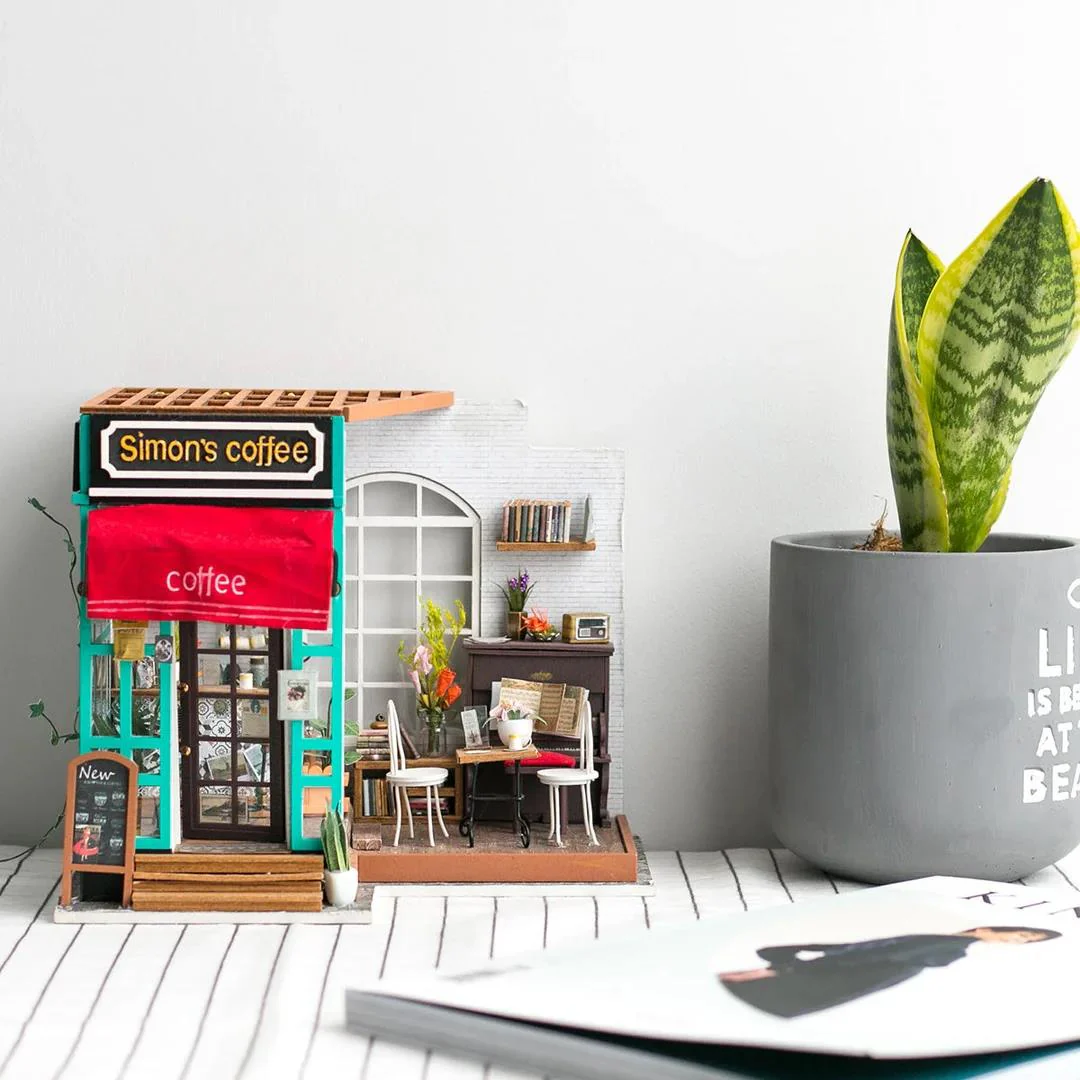 Rolife Simon's Coffee Shop DIY Miniature Dollhouse Kit DG109 - Image 3