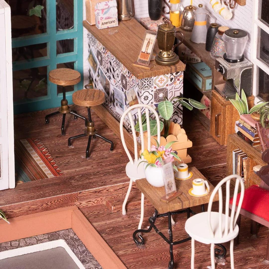 Rolife Simon's Coffee Shop DIY Miniature Dollhouse Kit DG109 - Image 4