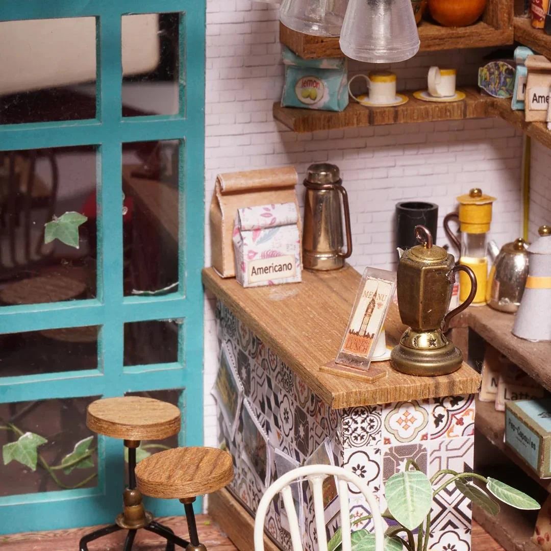 Rolife Simon's Coffee Shop DIY Miniature Dollhouse Kit DG109 - Image 5