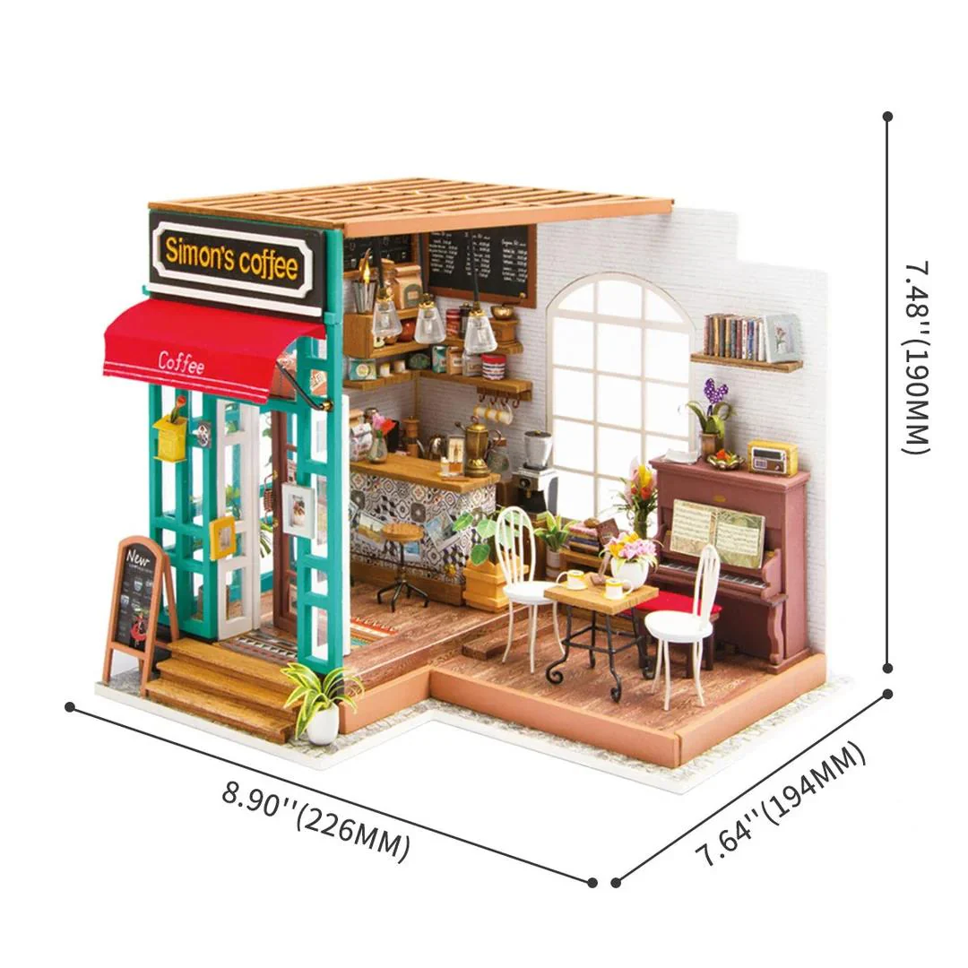 Rolife Simon's Coffee Shop DIY Miniature Dollhouse Kit DG109 - Image 6