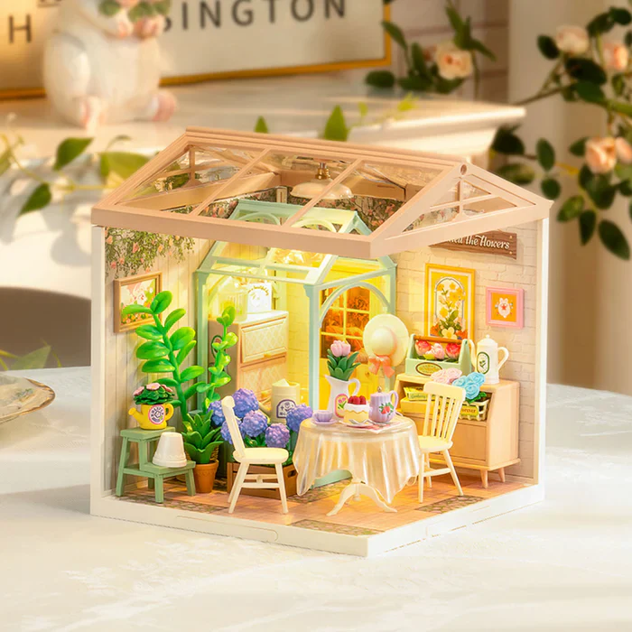 Rolife Super Creator Blooming Tea Garden DIY Plastic Miniature House DW013 - Image 2