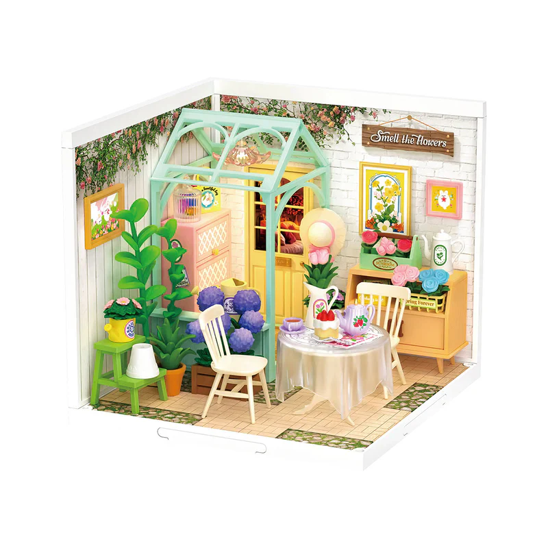 Rolife Super Creator Blooming Tea Garden DIY Plastic Miniature House DW013 - Image 5