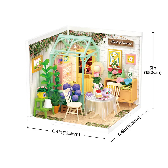 Rolife Super Creator Blooming Tea Garden DIY Plastic Miniature House DW013 - Image 6