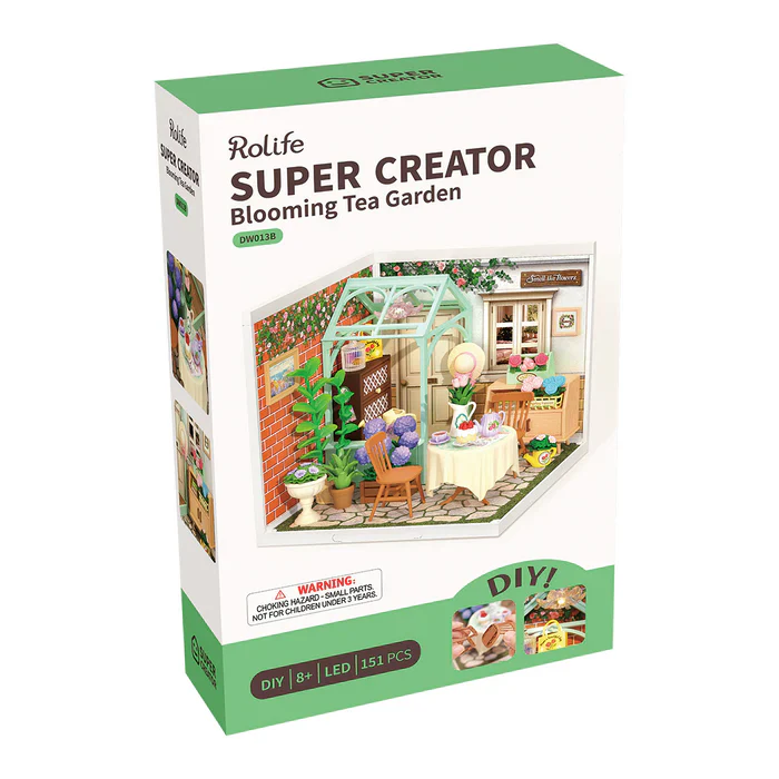 Rolife Super Creator Blooming Tea Garden DIY Plastic Miniature House DW013 - Image 7