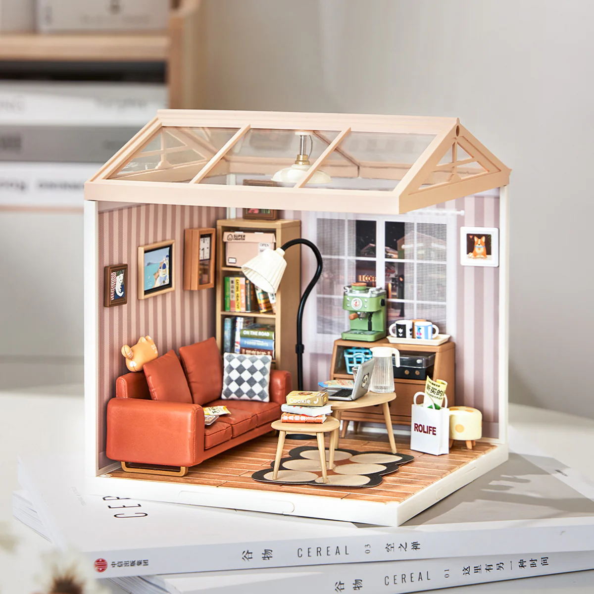 Rolife Super Creator Cozy Living Lounge DIY Plastic Miniature House DW007 - Image 2
