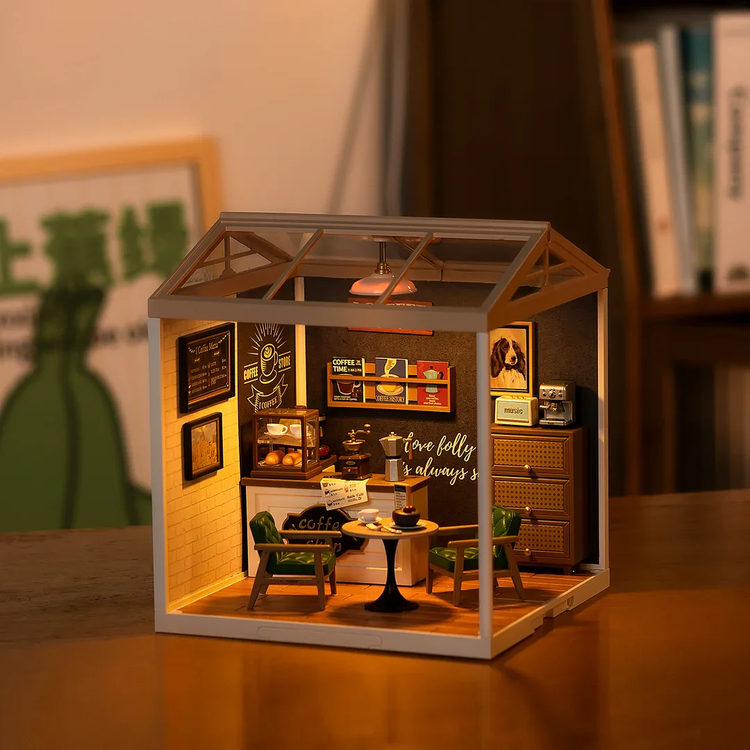 Rolife Super Creator Daily Inspiration Cafe Plastic DIY Miniature House Kit DW001 - Image 2