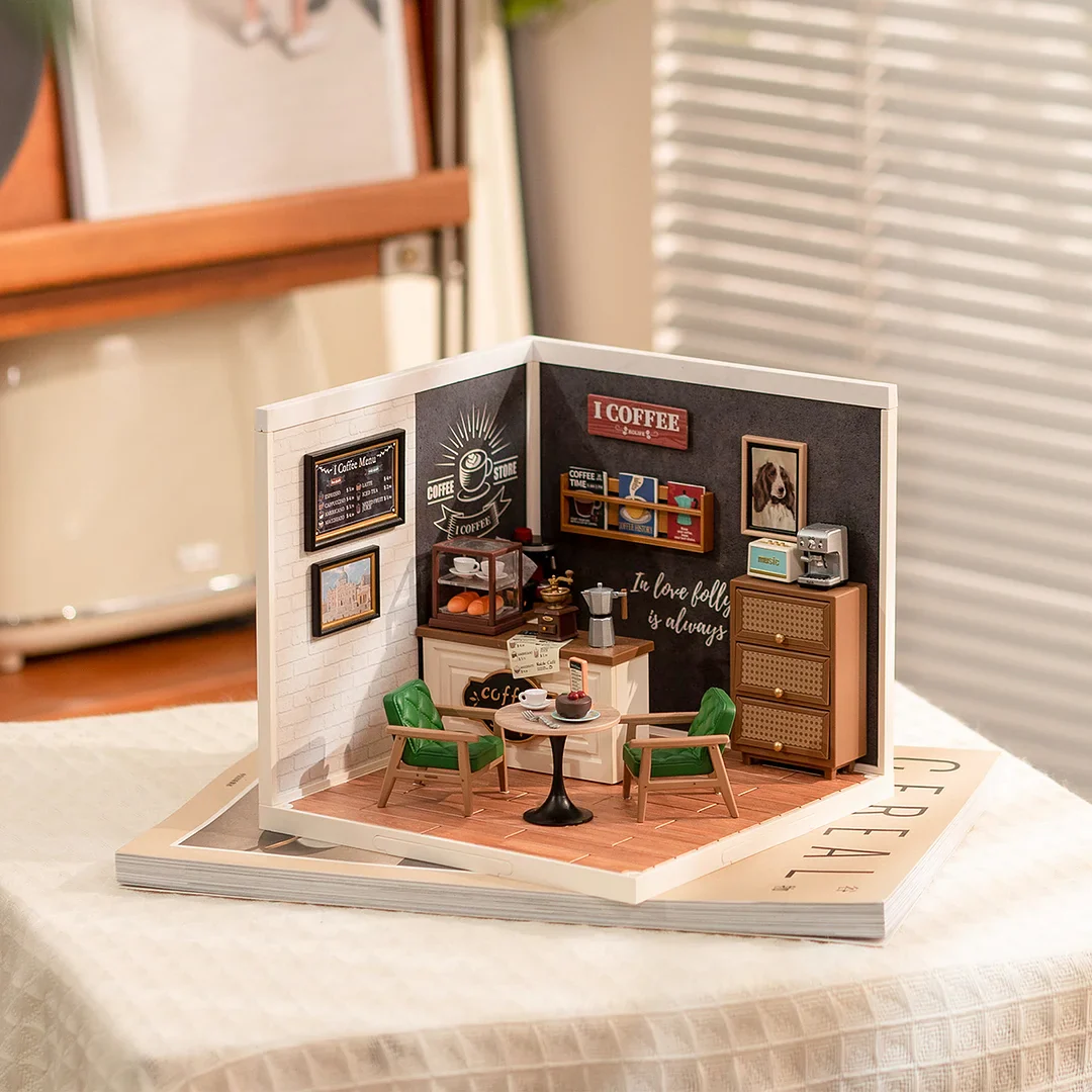 Rolife Super Creator Daily Inspiration Cafe Plastic DIY Miniature House Kit DW001 - Image 3