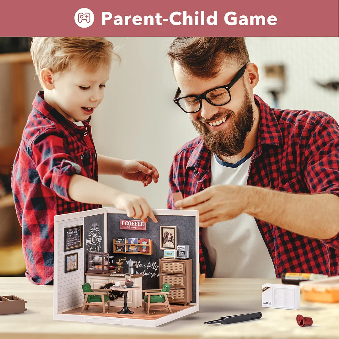 Rolife Super Creator Daily Inspiration Cafe Plastic DIY Miniature House Kit DW001 - Image 4