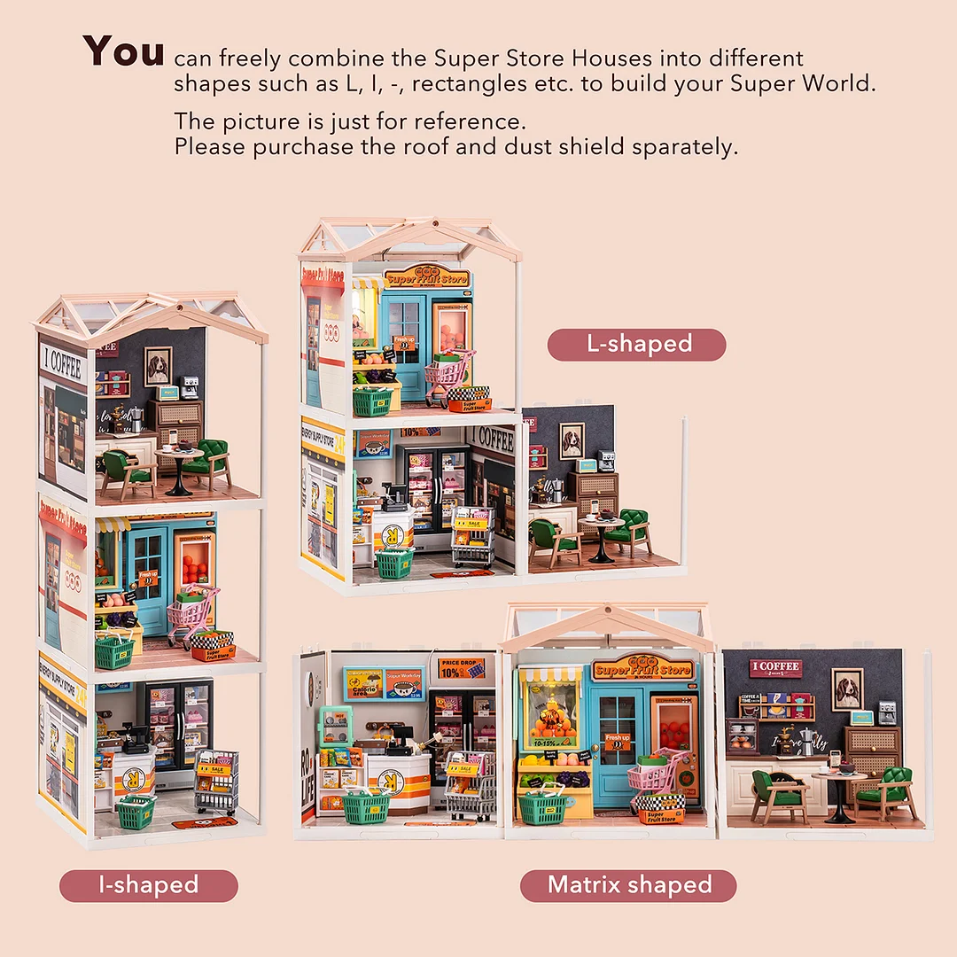 Rolife Super Creator Daily Inspiration Cafe Plastic DIY Miniature House Kit DW001 - Image 5
