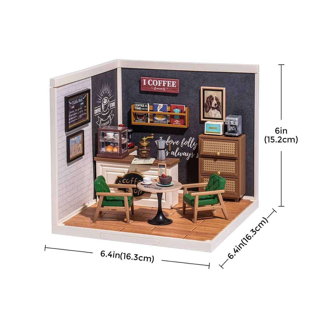 Rolife Super Creator Daily Inspiration Cafe Plastic DIY Miniature House Kit DW001 - Image 6