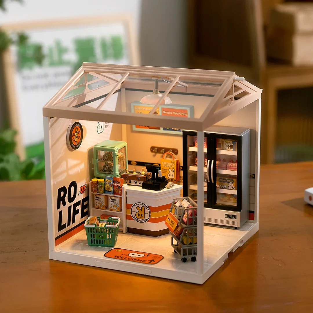 Rolife Super Creator Energy Supply Store Plastic DIY Miniature House Kit DW002 - Image 2