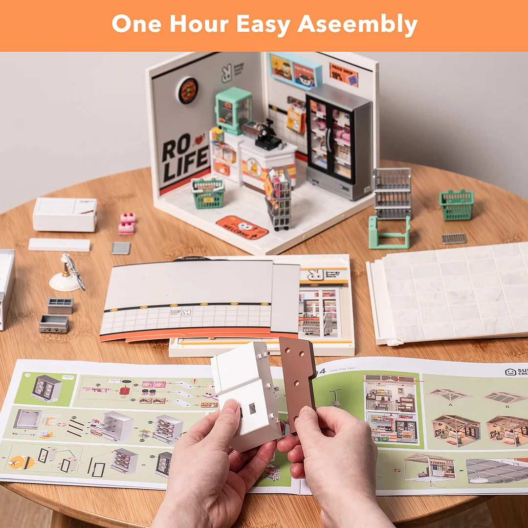 Rolife Super Creator Energy Supply Store Plastic DIY Miniature House Kit DW002 - Image 4