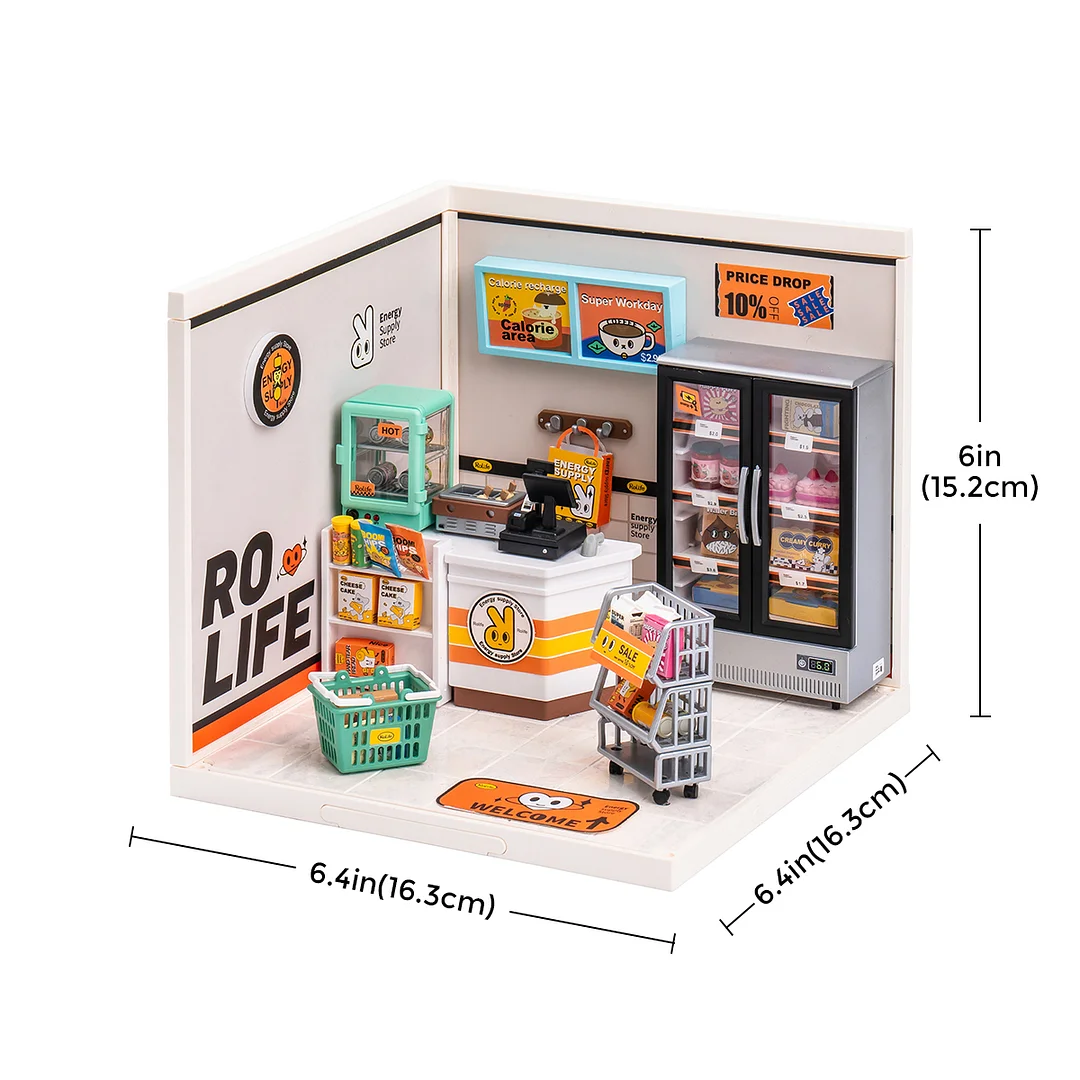 Rolife Super Creator Energy Supply Store Plastic DIY Miniature House Kit DW002 - Image 5
