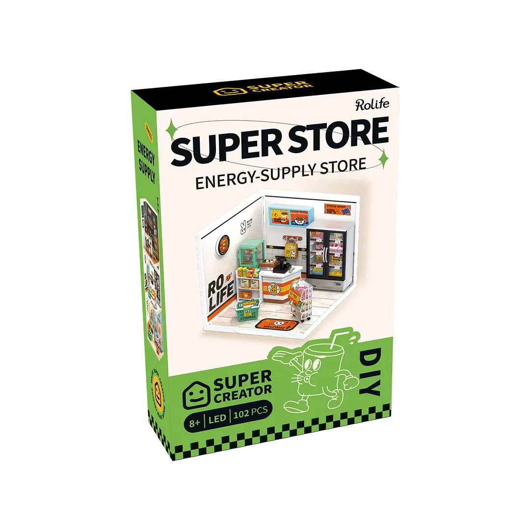 Rolife Super Creator Energy Supply Store Plastic DIY Miniature House Kit DW002 - Image 6