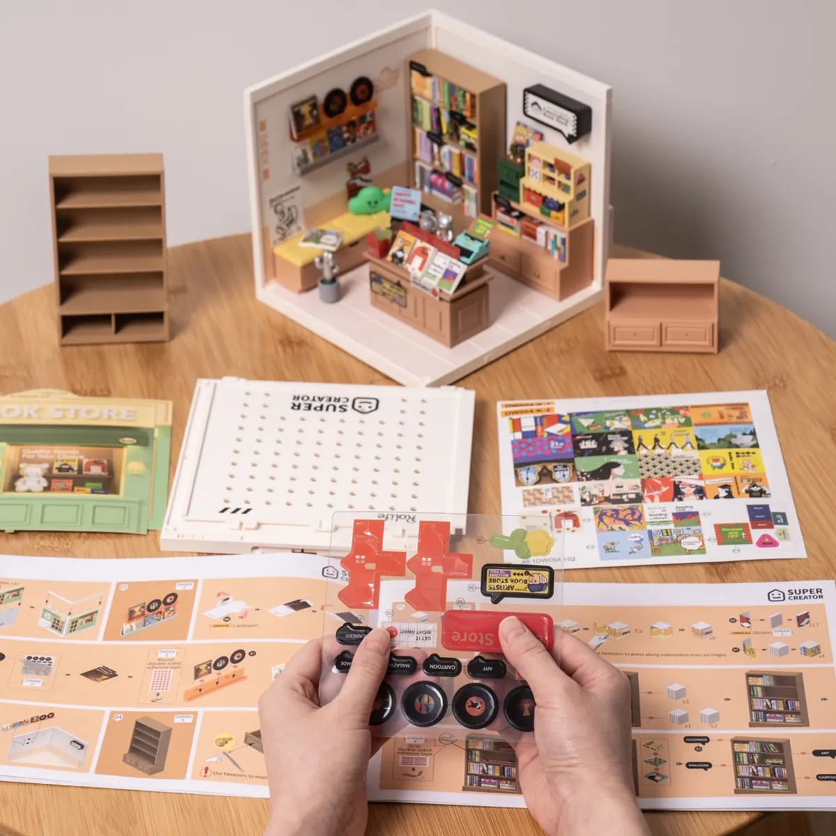 Rolife Super Creator Fascinating Book Store Plastic Miniature House kit DW004 - Image 3