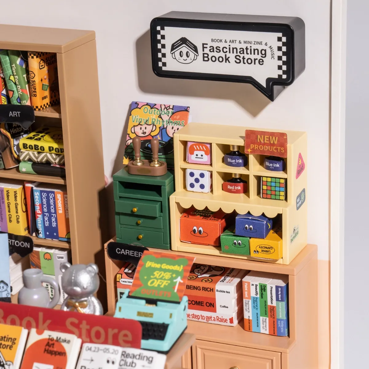 Rolife Super Creator Fascinating Book Store Plastic Miniature House kit DW004 - Image 5