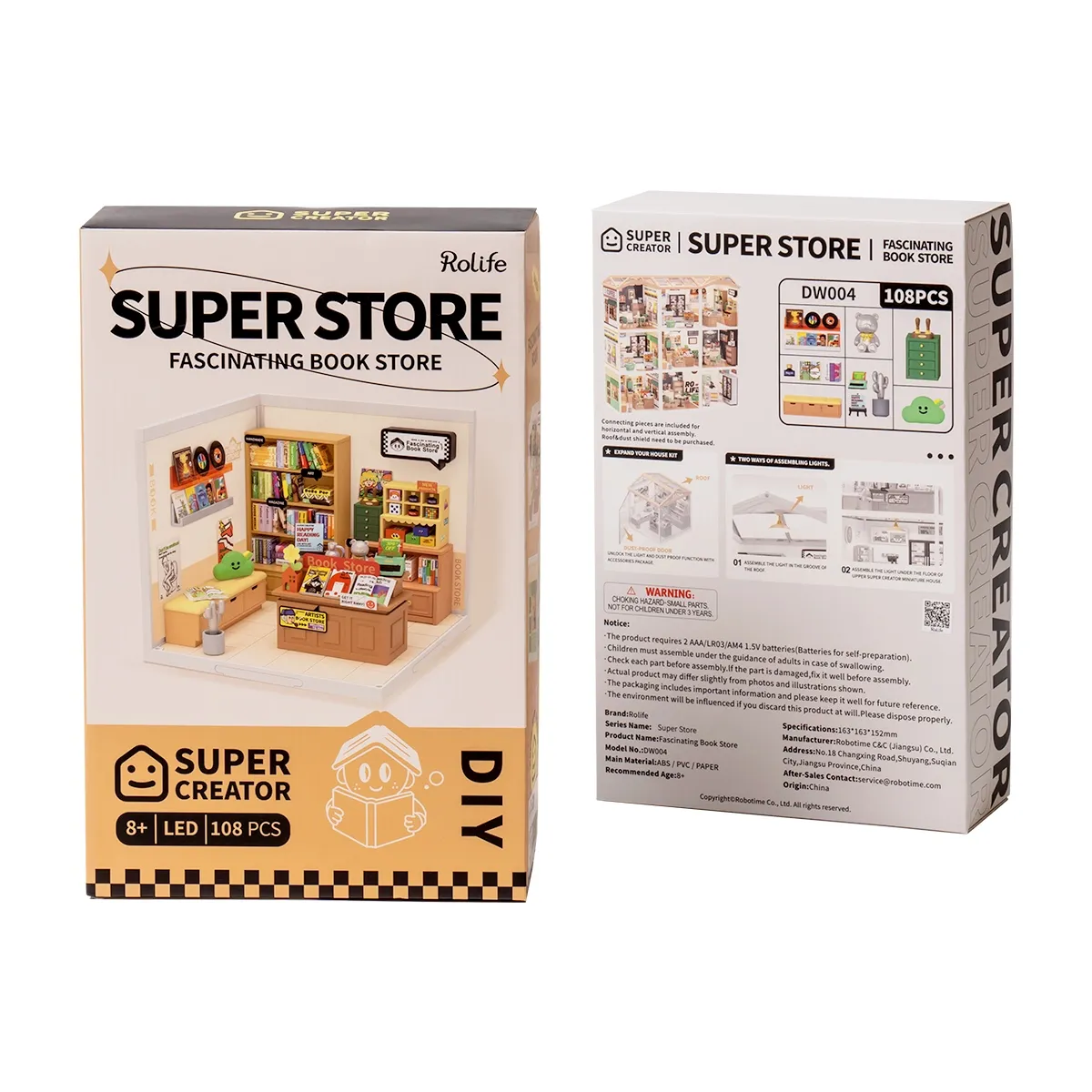 Rolife Super Creator Fascinating Book Store Plastic Miniature House kit DW004 - Image 7