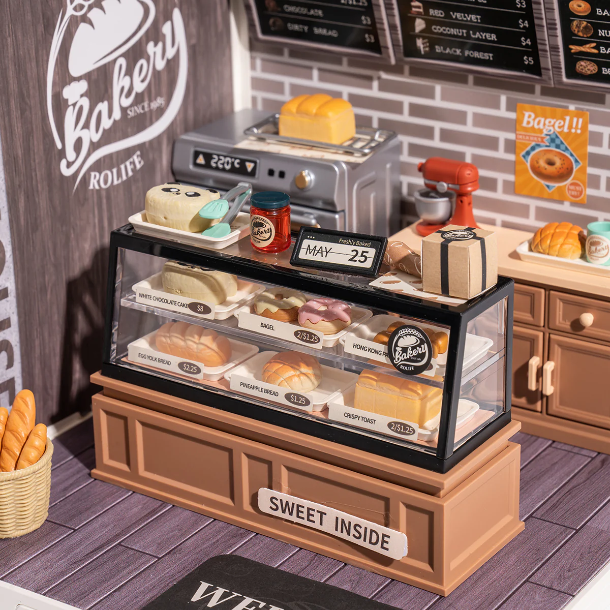 Rolife Super Creator Golden Wheat Bakery Plastic Miniature House kit DW005 - Image 3